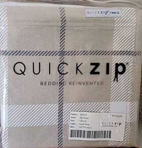 Qzttxl-6621 Quickzip 10109 Twin Xl Zip Sheet Sand Plaid Flannel Sku New Tan White Gray