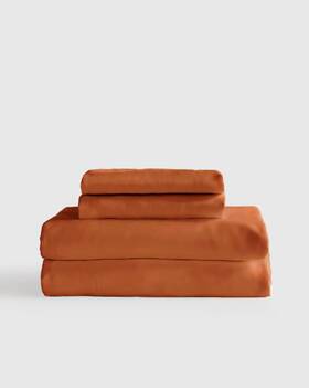 21964 Quince Nwt Organic Bamboo 4 Piece Sheet Set Queen Sheets Terracotta