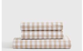 43270 Quince Nwt Classic Organic Percale Fitted Sheet Set Queen Cafe Gingham Msrp 70 43270 Quince Nwt Classic Organic Percale Fitted Sheet Set Queen Cafe Gingham Msrp 70
