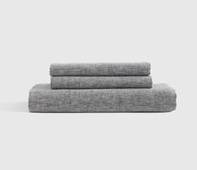 49267 Quince Nwot European Linen 3 Piece King Fitted Sheets Set Charcoal Chambray 49267 Quince Nwot European Linen 3 Piece King Fitted Sheets Set Charcoal Chambray