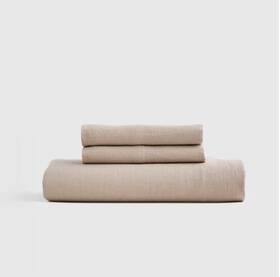 55132 Quince Nwt European Linen Fitted Sheet Set 3 Piece King Sheets Toffee Msrp 140 55132 Quince Nwt European Linen Fitted Sheet Set 3 Piece King Sheets Toffee Msrp 140