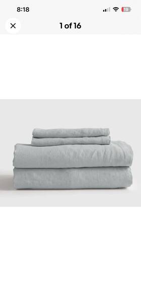 58172 Quince Nwt European Linen 4 Piece Sheet Set Mist King 100% Flax Sheets