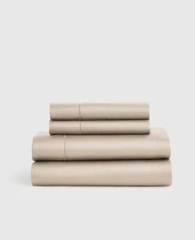 60520 Quince Nwt Giza Cotton Sheet Set 4 Piece Queen Sand Sheets Luxury