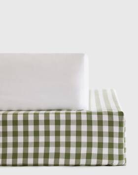 98031 Quince Nwt 100% Organic Cotton Gingham Crib Sheet Set Of 2 Olive Msrp 44.90