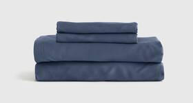 Lb50572-kdw01-15497 Quince Home Bamboo Sheet Set Nightfall Blue Queen