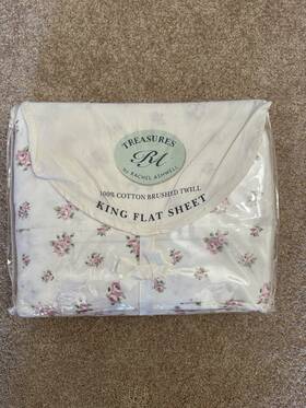 Rachel Ashwell 085989106585 New Treasures Rosebud Cotton King Flat Sheet Nwt Nip Rachel Ashwell 085989106585 New Treasures Rosebud Cotton King Flat Sheet Nwt Nip