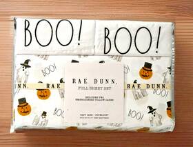Rae Dunn 192598883704 Halloween Full Sheet Set Ghosts Witch Hat Jack-o-lantern Pumpkins Boo Rae Dunn 192598883704 Halloween Full Sheet Set Ghosts Witch Hat Jack-o-lantern Pumpkins Boo