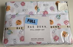 Rae Dunn 729016715745 Pumpkin Pastel Jack O Lantern Boo Halloween Full Size Sheet Set New
