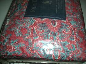 Ralph Lauren 028828052827 Rare Meredith Paisley 4pc King Sheet Flat-fitted 2 Pillowcases Set