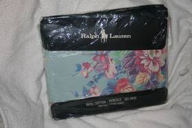 Ralph Lauren 028828062239 Sheet Full Fitted Floral Cotton Percale No-iron Pompano Blue Multi Ralph Lauren 028828062239 Sheet Full Fitted Floral Cotton Percale No-iron Pompano Blue Multi