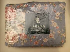 Ralph Lauren 028828075932 Shelter Island Blue Floral Twin Deep Fitted Sheet 100% Cotton - New