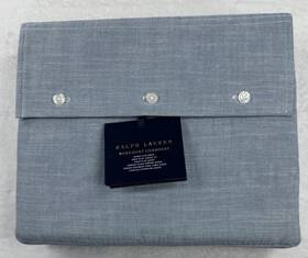 Ralph Lauren 028828137111 New Workshirt Chambray Blue Flat Sheet - Queen 215