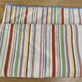 Ralph Lauren 028828175724 Harbor View Stripe Multi Color Queen Flat Sheet Coastal Beach Usa