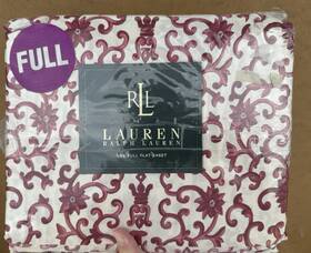 Ralph Lauren 028828224613 Full Flat Sheet Porcelain Rosette Red/white Scrolls New In Package Ralph Lauren 028828224613 Full Flat Sheet Porcelain Rosette Red/white Scrolls New In Package