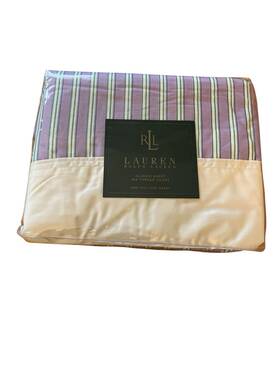 Ralph Lauren 028828258052 Watermill Lavender Stripe Full Flat Sheet New Ralph Lauren 028828258052 Watermill Lavender Stripe Full Flat Sheet New
