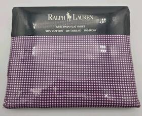 Ralph Lauren 028828351432 New Vintage Small Gingham Purple Flat Sheet Full Size Ralph Lauren 028828351432 New Vintage Small Gingham Purple Flat Sheet Full Size