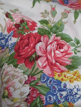 Ralph Lauren 028828352767 New Melissa White Pink Blue Floral Flat Sheet - Full