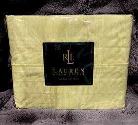 Ralph Lauren 028828353221 Vintage Crystal Cay Lime Striped Full Flat Sheet New Sealed
