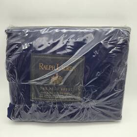 Ralph Lauren 028828363756 Vintage The Polo Sheet Navy Blue King Fitted Deep Pocket Usa