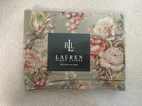 Ralph Lauren 028828386830 Charlotte Iv Green Floral One Twin Flat Sheet - Vintage New Sealed