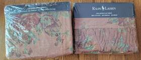 Ralph Lauren 028828389206 Maura Pink Ruffled Queen Flat And Fitted Sheet New 200 Cotton 1994/95