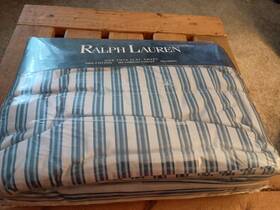 Ralph Lauren 028828418968 Claudine Blue Striped Twin Flat Sheet Set Made In Usa 100% Cotton Ralph Lauren 028828418968 Claudine Blue Striped Twin Flat Sheet Set Made In Usa 100% Cotton