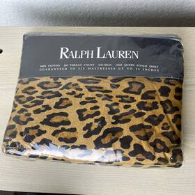 Ralph Lauren 028828492579 Aragon Leopard Queen Deep Fitted Sheet Cheetah New Sealed