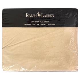 Ralph Lauren 028828564221 Twin Flat Sheet Avery Cream Damask Vintage No Iron Nos Sealed New