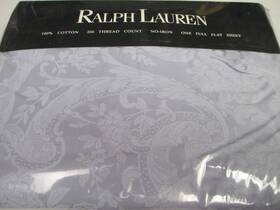 Ralph Lauren 028828691101 Rare Avery Slate Blue Floral Flat Sheet - Full