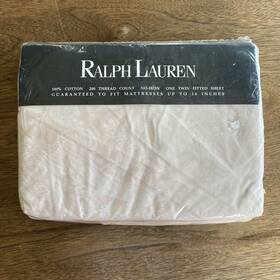 Ralph Lauren 028828691378 Vintage Twin Fitted Sheet Avery Pale Rose Pink Floral Damask Nwt
