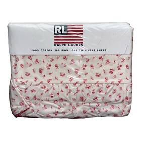 Ralph Lauren 028828741103 Vintage Home Colchester Red Floral Bedding 1 Twin Flat Sheet