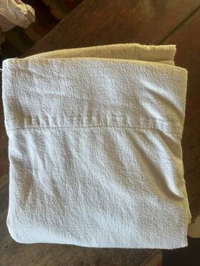 Ralph Lauren 028828915528 Vintage Sheet Flat Cotton Flannel Queen White Solid