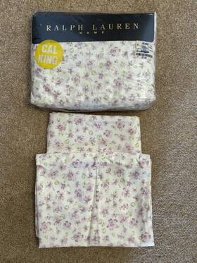 Ralph Lauren 028828942418 New Vintage Emilie Cal King Fitted Sheet And Pillowcases Lavender Floral