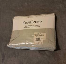 Ralph Lauren 400000951058 One Irregular Queen Flat Sheet Cotton No Iron 90x102 Vintage