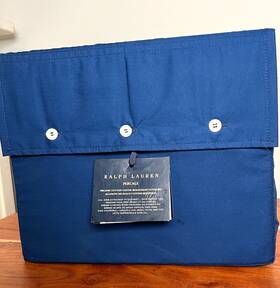 Ralph Lauren 650869323010 Organic Cotton Percale Fitted Sheet California King Nwt 200 - Blue