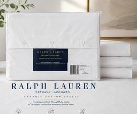 Ralph Lauren 650885261001 Bethany Jacquard King Fitted Sheet Organic Cotton Deep