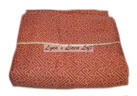 Ralph Lauren 886087003345 Villa Camelia Paprika Red Fret King Flat Sheet New