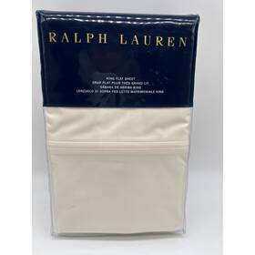 Rl464 Ralph Lauren 886087120615 Solid Percale King Flat Sheet Regata Cream Bed New Rl464 Ralph Lauren 886087120615 Solid Percale King Flat Sheet Regata Cream Bed New