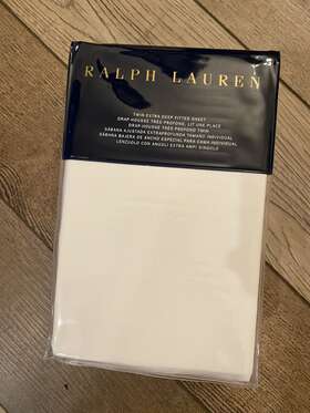 Ralph Lauren 886087120660 464 Cotton Solid Percale Twin Fitted Sheet X-deep Tux White 90