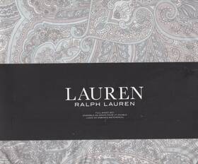Ralph Lauren 886087158892 Full Sheet Set Coral Beach Paisley Grey 4pc Cottage Blue Floral
