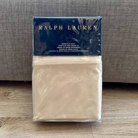Ralph Lauren 886087250664 Queen Bedford Sateen Flat Sheet - Champagne Beige 800 Thread Count