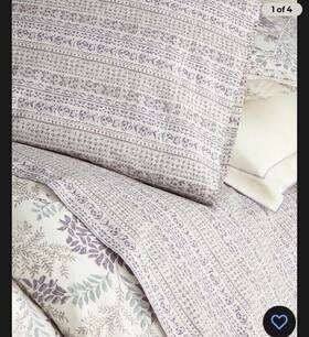 Ralph Lauren 886087357967 New Alessandra Hayden Twin Flat Sheet Purple And White