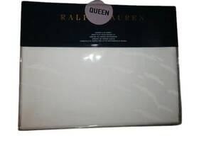 Ralph Lauren 886087384079 Queen Flat Sheet Mirada Olivia White 100% Cotton Nip 145