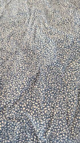 Ralph Lauren 886087396133 Queen Fitted Sheet Cora Floral Leaf Navy Bluecottage Farmhouse Chic