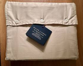 Ralph Lauren 886087401684 Nwt Rl Home Organic Cotton Sateen King Flat Sheet 200 Coastal Sand