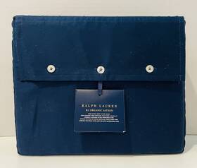 Ralph Lauren 886087401806 King Extra Deep Fitted Sheet Rl Organic Cotton Sateen Polo Navy