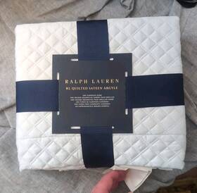 Ralph Lauren 886087403817 Rl Quilted Sateen Argyle European Sham Blue Hyacinth 26 In X