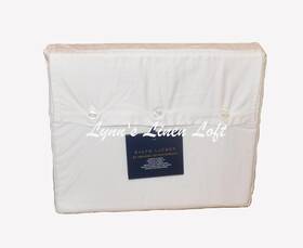 Ralph Lauren 886087405866 Organic Studio White Sateen Border Queen Flat Sheet 185