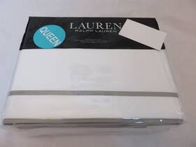 Ralph Lauren 886087424447 Border Sateen 4p Queen Sheet Set Grey Ralph Lauren 886087424447 Border Sateen 4p Queen Sheet Set Grey