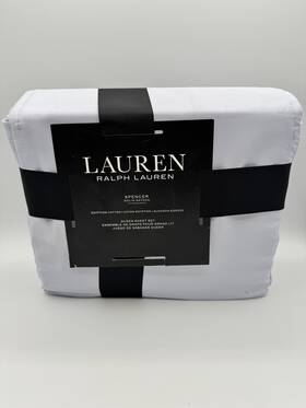 Ralph Lauren 886087424461 4 Pc 300 Tc Spencer Border Blue Cornflower Queen Sheet Set 170 Nip